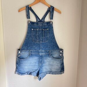 No Boundaries Overalls‎ Womens Blue Relaxed Fit Denim Short Jumpsuit  XL(15-17)